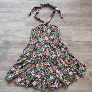NWT Copper Key Hawaiian Flower Halter Dress-Size M